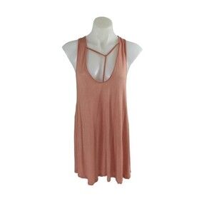 Free People Womens Amelia Y-Strap Sleeveless Tank Top Peach Size Small